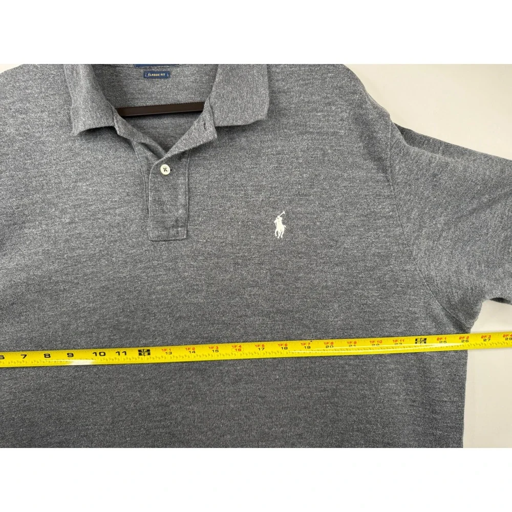 Polo Ralph Lauren Mens XXL Classic Fit Grey Short Sleeve Polo Shirt 100% Cotton
